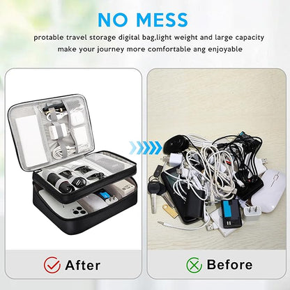 CILLA Electronic Organizer Travel Case, Travel Cord Organizer Case Portable Waterproof Cable Organizer Bag for Charger, Cord, USB, Power Bank, Earphone