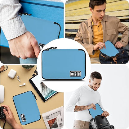 Electronics Organizer,Travel Cord Organizer Pouch, Portable Cable Organizer Bags,Travel Electronic Accessories Storage Case for Cables, Cords, Charger, Phone (Blue)