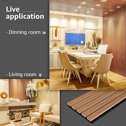 Art3d 4-Piece Wood Slat Acoustic Panels