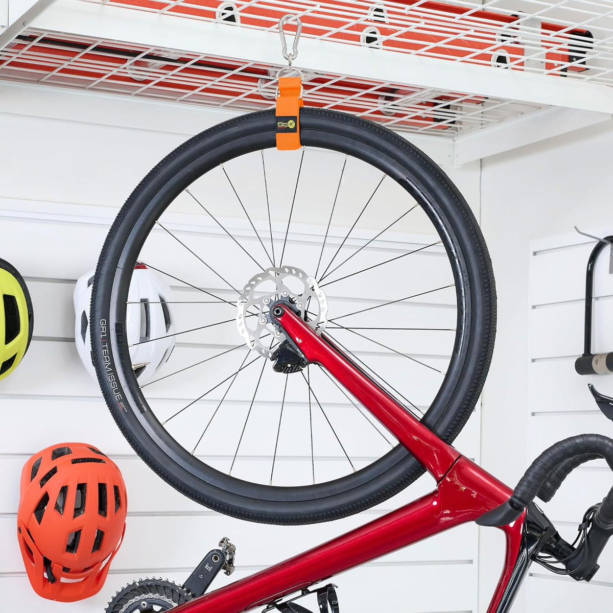 Hook 'n Hang Wrap-It Storage Straps - Assorted 3-Pack Blaze Orange - Heavy Duty Straps for Cord Storage or Garden Hose Organization