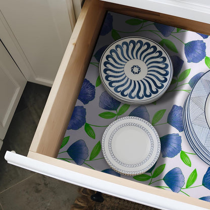 12" W x 120" L Floral Drawer and Shelf Liner for Cabinets, Non-Adhesive Strong Grip Non-Slip Flower Shelf Cabinet Kitchen Shelf Liners for Kitchen Cabinets