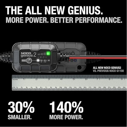 NOCO GENIUS2: 2A 6V/12V Smart Battery Charger – Automatic Maintainer, Trickle