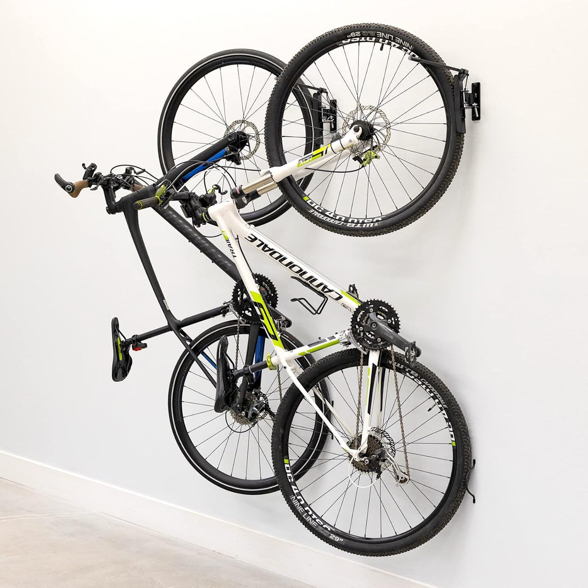 StoreYourBoard Bike Swivel Rack – Wall Mounted Garage Bike Storage, Vertical Hanger with 120° Swing Design & Stopper, Space-Saving Indoor Wall Mount – Fits Kids Bikes, BMX & More
