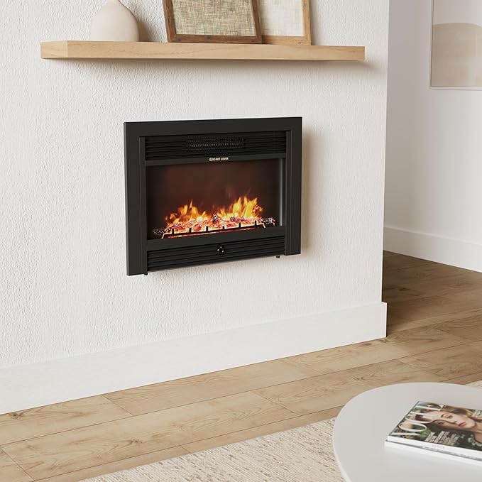 Giantex 28.5" Electric Fireplace Insert, Wall Recessed/Mounted, Freestanding
