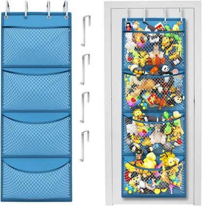 Honeyera Storage for Stuffed Animal - Over Door Organizer for Stuffies, Baby Accessories, and Toy Plush/Easy Installation with Breathable Hanging Pockets