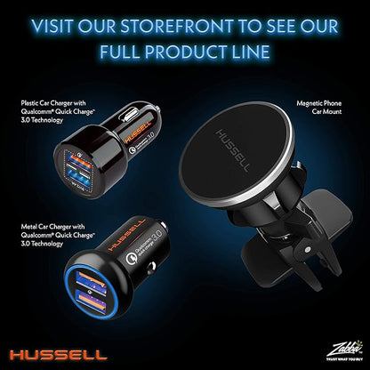 WERPOWER Hussell Cigarette Lighter USB Adapter - 12 V Car Charger for Mobile Phone, Navigation Connection to Socket - 2-Port Multiple Plug - Must Have Car Gadget