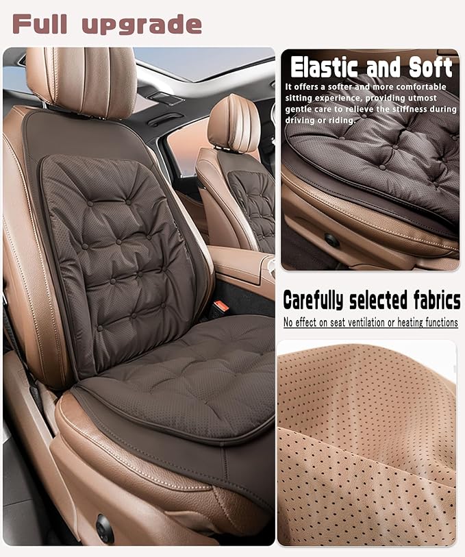 ontto Cooling Car Seat Cushion,Universal Auto Bottom Seat Cushions Cover for Front and Reat Seats,for Sedans SUV Truck Pick UP Home Office Chair Or Wheelchair,Dark Brown(3 PCS)