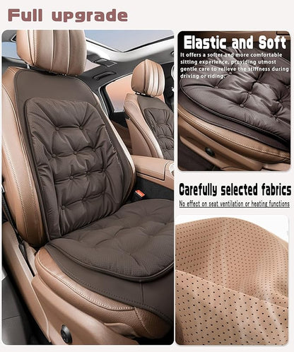 ontto Cooling Car Seat Cushion,Universal Auto Bottom Seat Cushions Cover for Front and Reat Seats,for Sedans SUV Truck Pick UP Home Office Chair Or Wheelchair,Dark Brown(3 PCS)