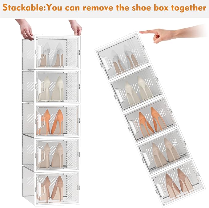 Shoe Organizer, 12 Pack Shoe Storage Shoe Organizer