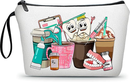ARIOSEY Dental Hygienist Medical Assistant Birthday Gifts for Women Her Girls Gifts Dental Assistant Accessories Travel Cosmetic Bag