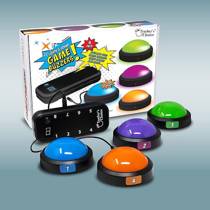Teacher's Choice Light Up Game Buzzer System, Displays The Winning Player Loud