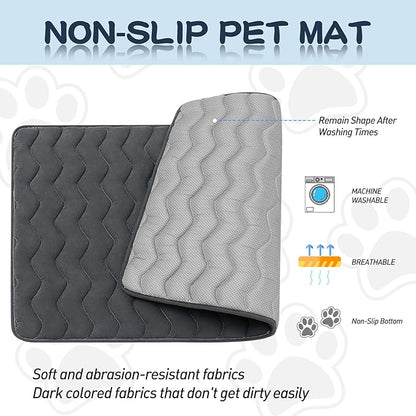 Bubble bear Dog Crate Mat - Upgraded Thick, Ultra Soft, Washable & Anti-Slip Kennel Pad for Small/Medium/Large Dogs, Dark-Hued to Hide Stains (36"x23")