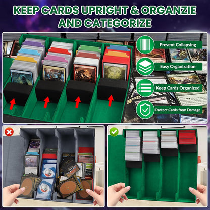 AOBOPLE Trading Card Storage Box,3200+ Card Box Storage with 24 Dividers and 4 Foam Supporters PU Leather Magnetic Cards Deck Case for MTG,TCG, Magic and Sport Cards,Great Gift for Card Collectors