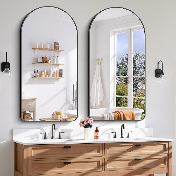 Arched Bathroom Mirror, Wall Mounted Mirror, Living Room, Vertically Hanging