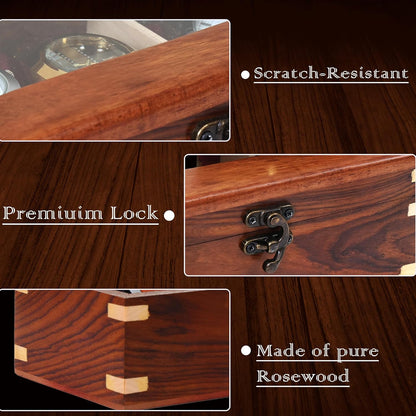 Wooden Watch Box for Men & Women, Watch Organizer & Display Case, Premium Long-Lasting Watch Holder for Storage, Elegant Gift for Watch Collectors (Glass Top, 8 Slots)