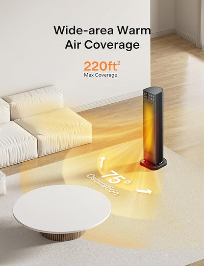 PELONIS Oscillating Ceramic Tower Indoor Space Heater