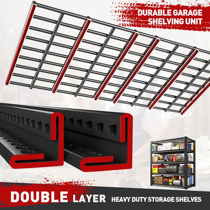 REIBII Garage Shelving 3000LBS, Heavy Duty Storage Shelves, Adjustable Industrial Metal Shelving Unit for Garage, Basement, Pantry, Warehouse,Commercial, 36" W x 16" D x 72" H, 2 Pack