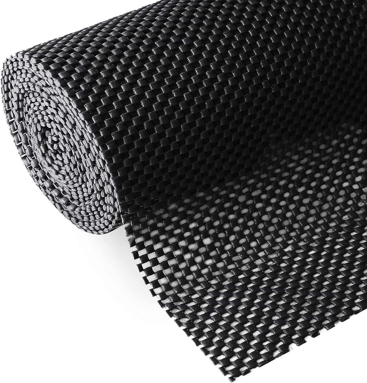 Shelf Liner, Non-Adhesive Roll Drawer Liners 12 Inches x 20 Feet for Drawers, Non Slip Grip Durable Strong Clean, for Cabinets, Kitchen, Storage, Desks, Kitchenware, Tableware, Black