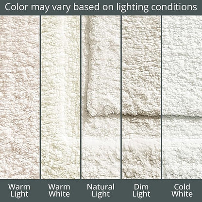 mDesign 100% Cotton Bath Mat - Soft Hotel-Style Rectangular Bathroom Floor Rug - Plush, Water Absorbent Cloth Bathmat for Outside Bathtub/Shower, Machine Washable Cotton Bath Rug, 2 Pack, Natural/Tan