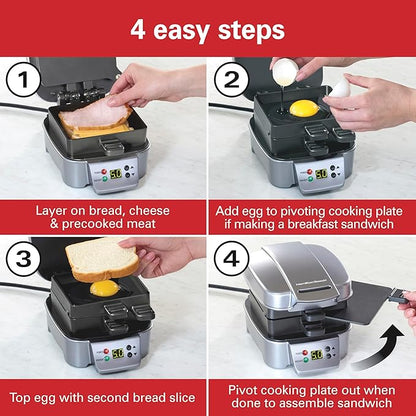 Hamilton Beach Sandwich Stacker Customizable Hot Sandwich Maker, 24 Sq. In.