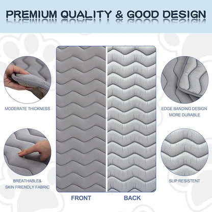 Bubble bear Dog Crate Mat - Upgraded Thick, Ultra Soft, Washable & Anti-Slip Kennel Pad for Small/Medium/Large Dogs, Dark-Hued to Hide Stains (59"x35")