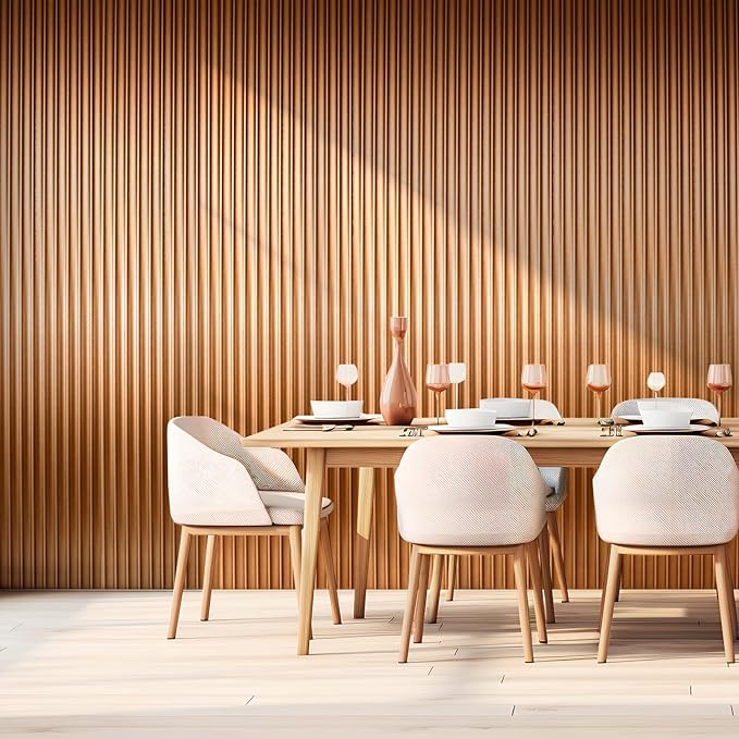 Art3dwallpanels Slat Wall Paneling, 8 Pack Wavy Grain Panel Wall Slats