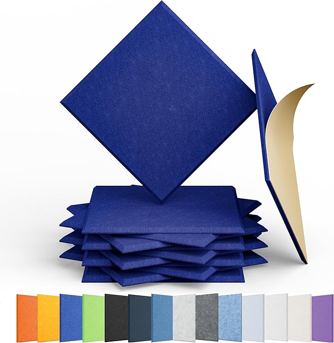 Amantech 12 Pack Acoustic Panels Self Adhesive Sound Proof Foam, High Density