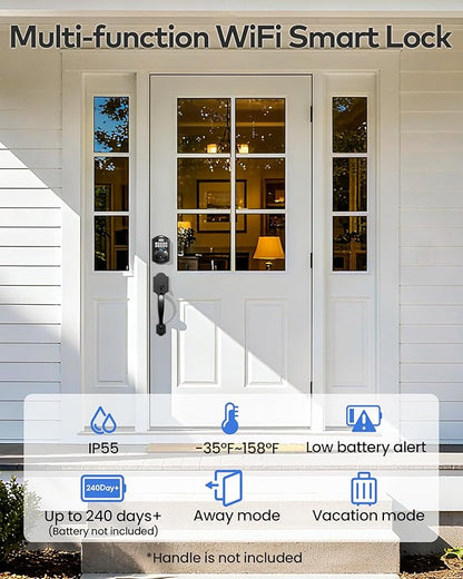 TEEHO TE012W WiFi Smart Lock, Fingerprint Door Lock