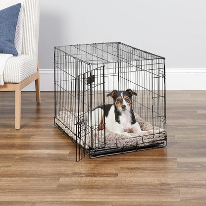 MidWest Homes for Pets 30-Inch iCrate Folding Dog Crate with Divider Panel, Leak-Proof Tray & Secure Latches – Metal Wire Kennel for Medium Breeds – Portable, Durable & Easy to Assemble