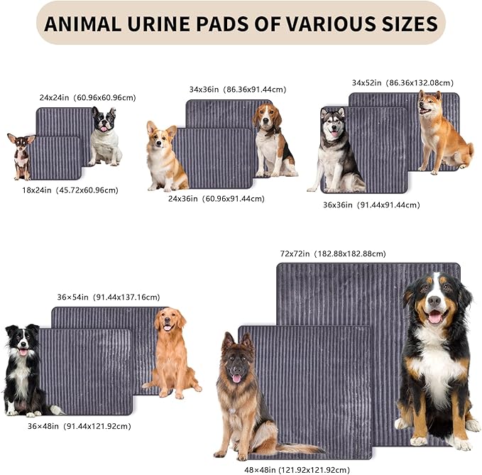 Dog Crate Mat, 2 Pack 24"×24" Flannel Washable Pet Mat for Dogs and Cats, Non-Slip Pet Pad for Kennel Training, Absorbs Urine and Waterproof Pad for Sofa Bed Crate Kennel Car Seat Floor（Gray）