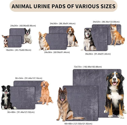 Dog Crate Mat, 2 Pack 24"×24" Flannel Washable Pet Mat for Dogs and Cats, Non-Slip Pet Pad for Kennel Training, Absorbs Urine and Waterproof Pad for Sofa Bed Crate Kennel Car Seat Floor（Gray）