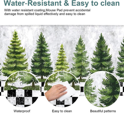 Christmas Tree Gaming Mouse Pad 35.4"x15.7"Desk Mat Anti-Slip Rubber Base & Durable Stitched Edges for Gamers Smooth Mouse Writing Surface for Desk Office/Home