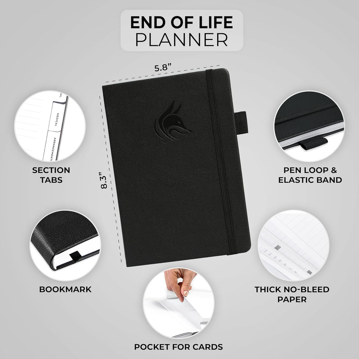 Clever Fox End of Life Planner – Final Arrangements Organizer for Beneficiary, Will Preparation, Last Wishes & Funeral Planning, A5 (Black)