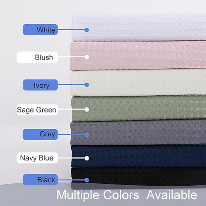 OWENIE Cream Shower Curtain 84 Inches Extra Long, Waffle Weave Heavy Fabric Shower Curtain for Bathroom, Waterproof Soft Hotel Spa Luxury Elegant Bath Curtains, Machine Washable, Cream, 72x84 Inch