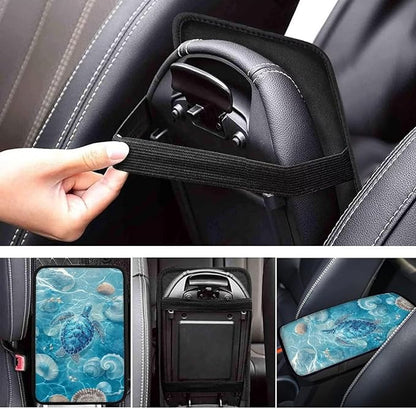 Blue Turtle Arm Rest Cover Car Easy to Install Car Console Covers Vehicle Armrest Cover Vehicle Accessories 12.3 x 7.5 Inch Fit for Most Cars, Vehicles, SUVs