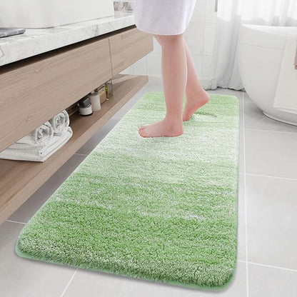 Arotive Microfiber Bathroom Rugs, Shaggy Soft and Absorbent Bath Rug, Non-Slip, Thick Plush Machine Washable Dry Bath Mats for Bathroom, Tub and Shower, 70x24, Sage Green, Rectangular
