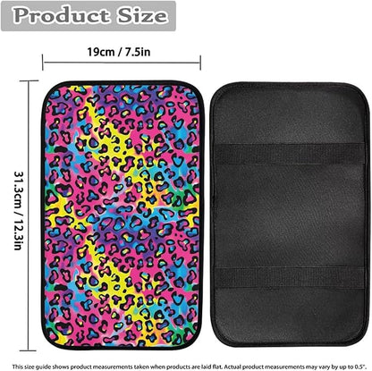 Leopard Print Auto Center Console Armrest Pad Universal Car Center Console Cover Seat Box Cover for Sedan, Van, SUV, Truck Car Accessorie