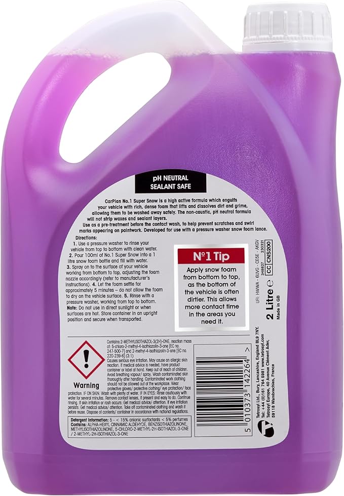 CarPlan No.1 Super Snow Car Shampoo, 69 Fl Oz