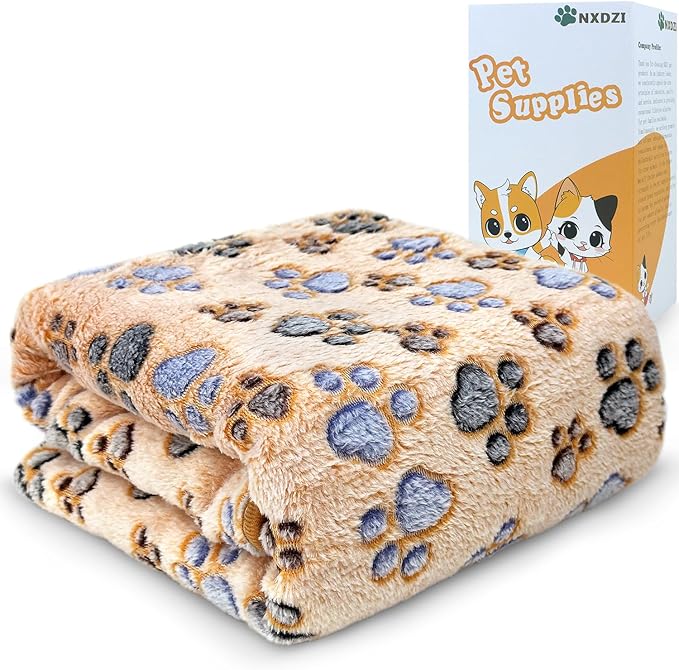 Dog Blankets for Large Dogs, 1 Pc Dog Blanket Washable, Soft Fluffy Flannel Pet Blanket Mat Cover for Bed Couch, Cute Print Puppy Blanket 60" x 50"