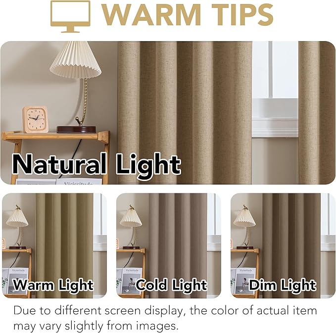 H.VERSAILTEX Linen Curtains 100% Blackout Curtains
