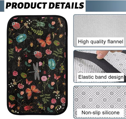 Butterflies Dragonflies Arm Rest Cover Car Easy to Install Car Center Console Cover Wear Resistant Arm Rest Lid Protector Cushion Universal Fit for Cars Trucks and SUVs