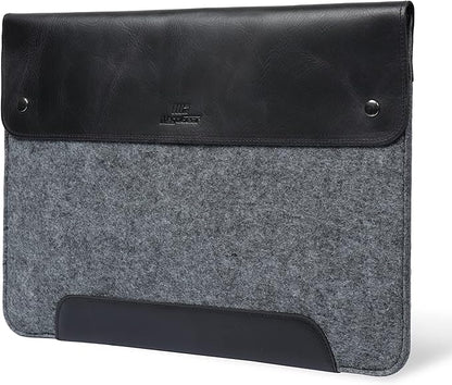 MegaGear Genuine Leather and Fleece MacBook Bag Laptop Sleeve for MacBook Pro and MacBook Air Case - 16 Inch - 15 Inch - 15.5 Inch (M4, M3, M2, M2, M1, Pro & Max) 2020 to 2024 Models