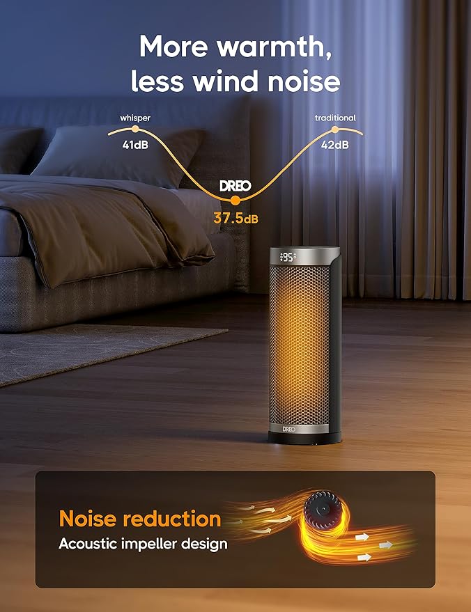 DREO Space Heater for Bathroom and Indoor, 70°Oscillating, 5 Modes, Remote for
