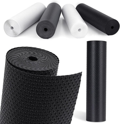 Drawer Liners, Waterproof Shelf Liner, Anti-Slip Non-Adhesive BPA Free Kitchen Cupboard Cabinet Liner Refridge Fridge Mats Sink Protector Strong Durable for Home (Black/11.8in x 20Ft)