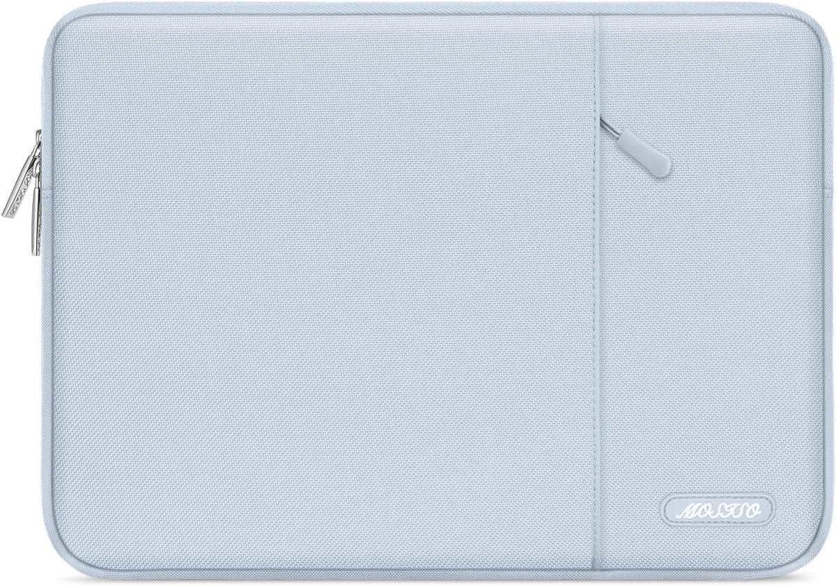 MOSISO Laptop Case 13 inch, 13 inch Laptop Sleeve Compatible with MacBook Air M4 M3 M2 M1 2025-2018 / Pro M2 M1 2025-2016, Polyester Vertical Computer Sleeve Bag with Pocket, Baby Blue