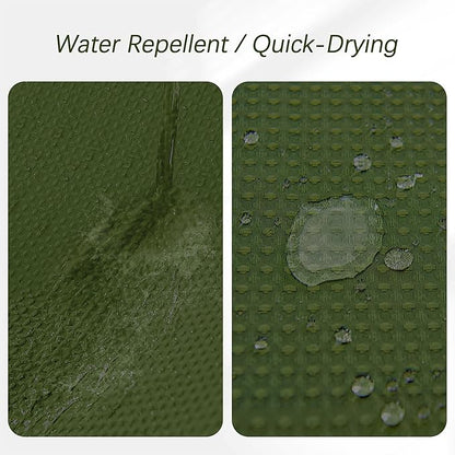 PANGSINNE Green Shower Curtain for Bathroom Waffle Textured Heavy Duty 78 Inch Shower Curtain Set for Bathroom, Water Repellent 256GSM Neutral Fabric Shower Curtains with 12 Metal Hooks, 72Wx78H