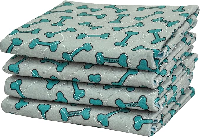 rocket & rex Premium Washable Pee Pads for Dogs, Waterproof & Reusable Puppy Pads for Potty Training, Whelping, Lining Crates & More, Guaranteed for up to 300 Washes, 30" x 36" (Pack of 4)