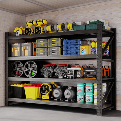 60" W Storage Shelves 5000lbs Garage Metal Shelving Heavy Duty Garage Shelves Adjustable Storage Shelves for Industrial, Factory, (60" W X 24" D X 70" H)