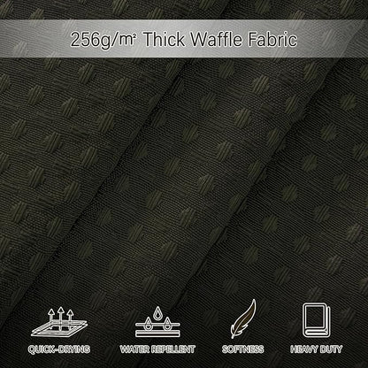 PANGSINNE Extra Long Waffle Weave Shower Curtain 96 Inch Length Heavy Duty Shower Curtain for Bathroom, Machine Washable Water Resistant 256GSM Modern Shower Curtains with 12 Hooks, 72Wx96H Brown