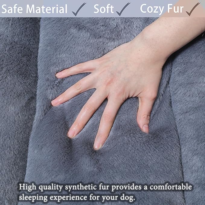 30 Inch Dog Crate Pad Washable Ultra Soft 30 x 19 Dog Bed for Medium Breeds up to 30 lbs,Cozy Kennel Mat for Crates with Anti-Slip Bottom Pet Sleeping Mattress,Dark Grey